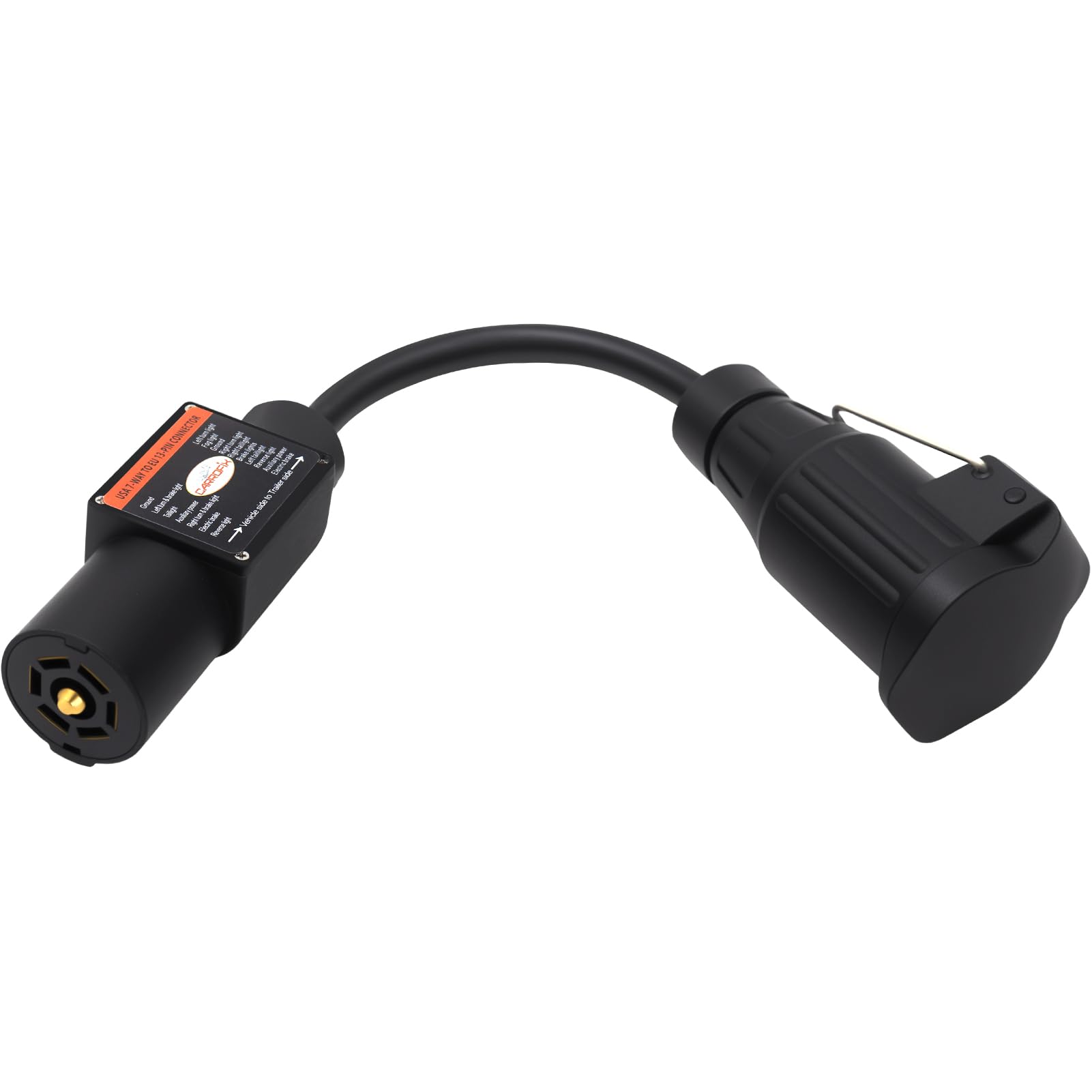 Adaptateur pour éclairage de camion à remorque, prise pour véhicule US à 7 pôles à lame RV vers prise de remorque européenne à 13 broches, boîtier PA (7 voies vers 13 broches)