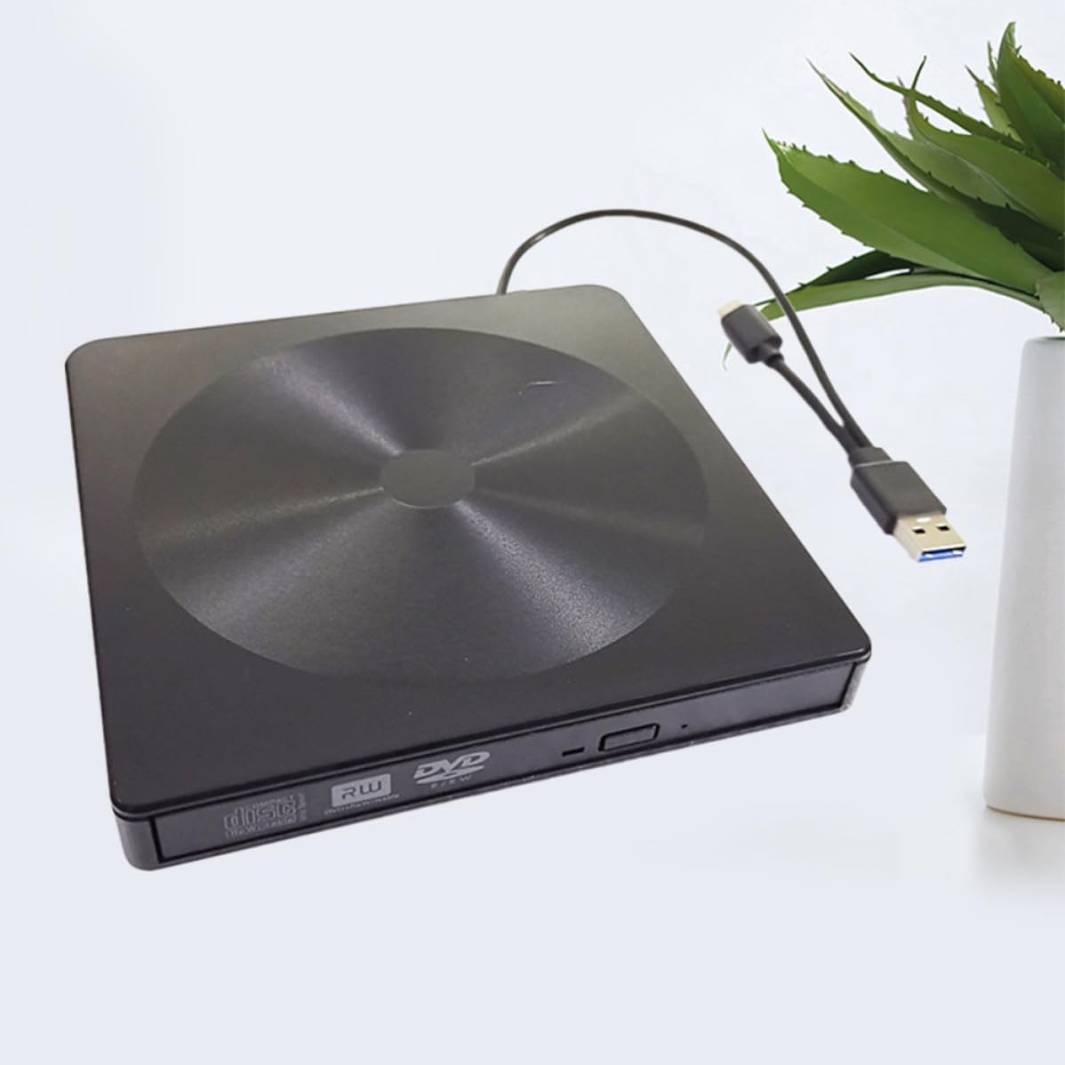 Unità Esterna Lettore CD Dvd Typec 4mb Abs USB 3.0+typec | Nero, per Laptop e Desktop, Alimentazione Tramite Cavo Usb, Design Classico, Facile da Usare