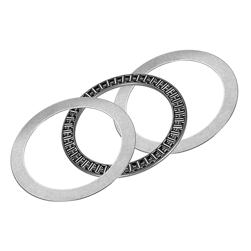 Miniatura 24 de uxcell AXK80105 Needle Roller Thrust Bearings with 2 Washers, 80mm Inner Diameter, 105mm OD 4mm Width Chrome Steel