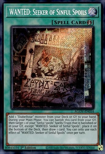 Wanted: Seeker of Sinful Spoils - AGOV-EN054 - Secret Rare - 1st Edition