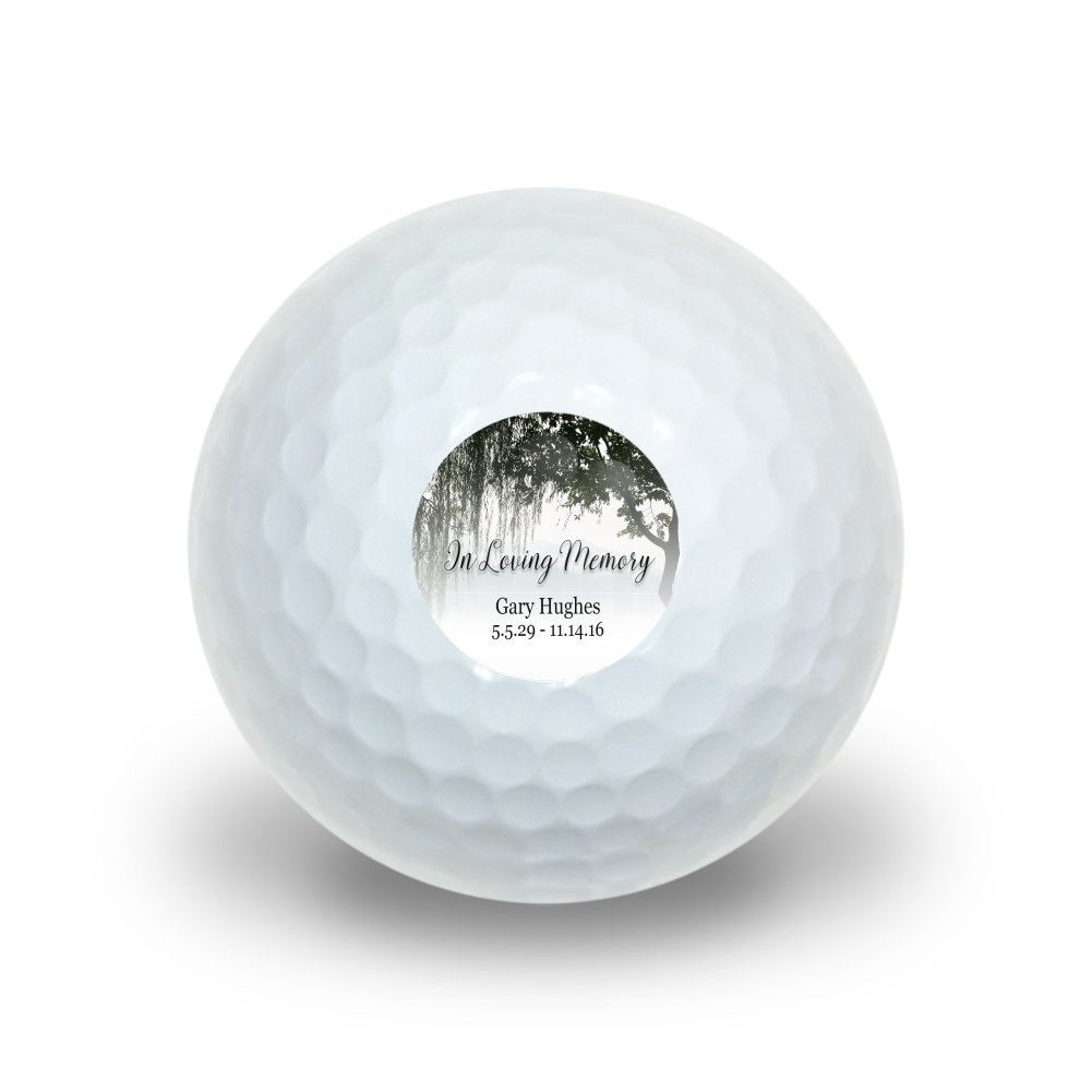 Graphics and More Personalized Custom in Loving Memory Willow Tree Memorial Novelty Golf Balls 3 Pack