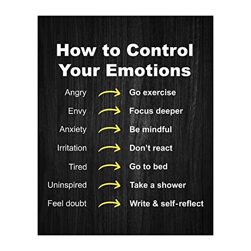 How to Control Your Emotions- Motivational Quotes Wall Art, Inspirational