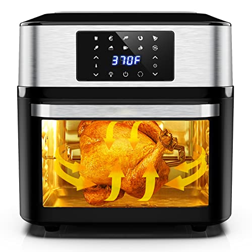 10-in-1 Air Fryer Oven, 20 Quart Airfryer Toaster Oven Combo, 1800W Large Digital LED Screen Air Fryers, Large Capacity Countertop Convection Toaster Oven with Rotisserie Dehydrator, ETL Certified