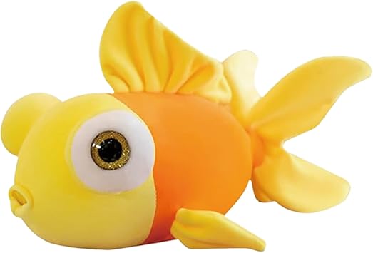 13.8" Goldfish Stuffed Animal Yellow 3D Cute Fish Plush Pillow Toy Gift for Kids