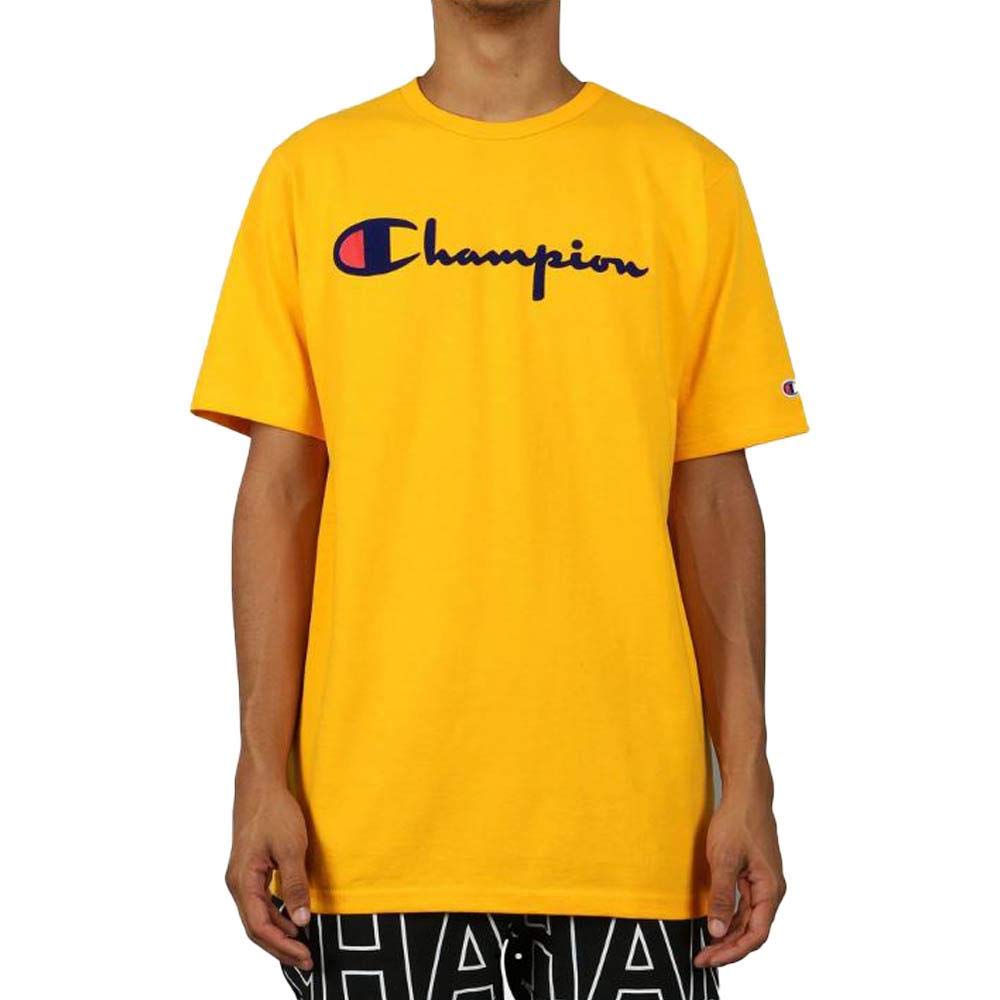 Champion Men's Heritage Tee, Script Logo, C Gold-Y08254, Medium