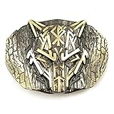 Runic Wolf Belt buckle, Scandinavian Old Norse Celtic wild animal werewolf Viking Fenrir mythology solid brass belt buckle for casual belt