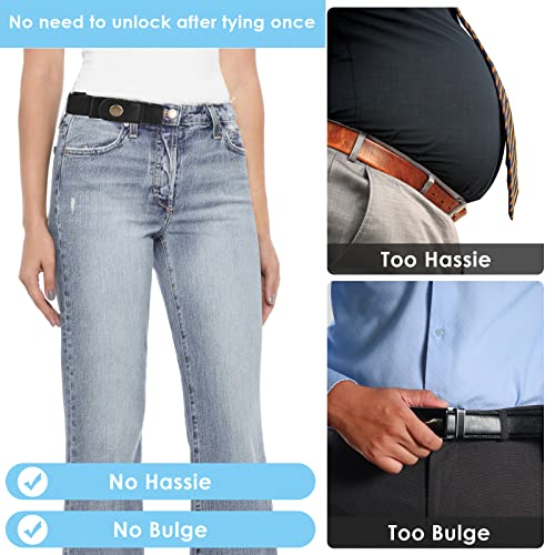 Lusofie 2 Pack No Buckle Invisible Belt for Men & Women - Inside Waistband Elastic Belt for Jeans, Pants, Shorts3