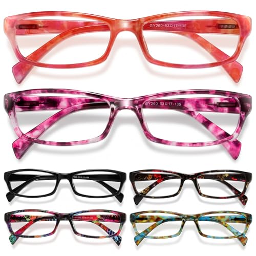 Gaoye Reading Glasses for Women, 6 pack Fashion Readers for