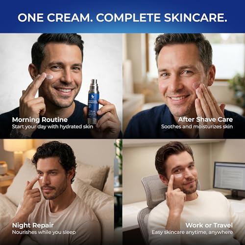 Image of Uttse 6-in-1 Mens Face Moisturizer: Face Cream for Men - Reduce the Look of Eye Bags, Dark Circles, and Puffiness - Skin Care for Men - Made in Korea