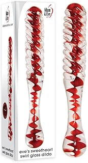 Adam & Eve Consolador de cristal borosilicato Eve's Sweetheart Swirl - transparente/rojo