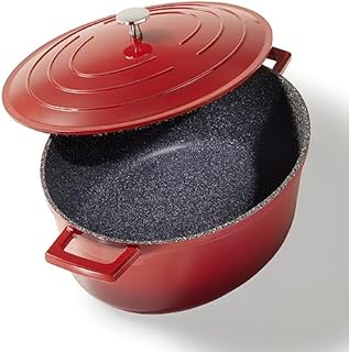 STONELINE brytfanna indukcja 32 cm, 6,6 L, brytfanna z pokrywką, odlewany garnek z powłoką aluminiową z drobinkami prawdziwego kamienia, brytfanna przystosowana do piekarnika, kolor brytfanny: