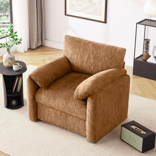 Image of Howjoe 2 Pack Oversized Accent Chair for Living Room, Rustic Broning