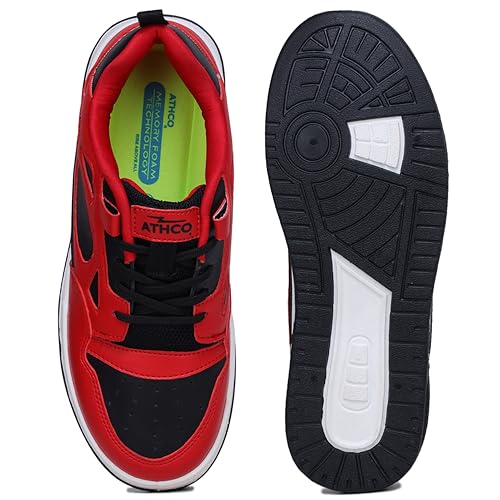 Image of ATHCO mens Og Sneaker|Memory Foam Comfort|Laceup|Casual Shoes for Men|Soft Trendy Shoes For men|Fashion Sneaker|Genz|Millennials|Alpha|Footwear|Lightweight|EasyCare|Comfortable|Dailyuse|Extrasoft|SlipResistant|Durable|EasyCare|Shoes For Men's & Boy's