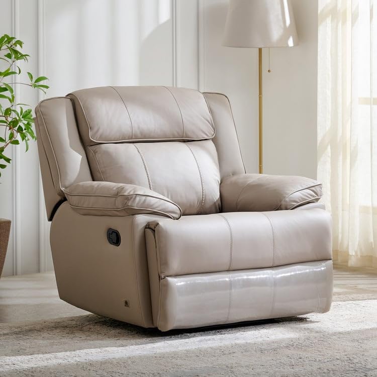Home Centre 1 Seater Torino Half Leather Recliner| Half Leather Recliner| (Grey) |2 Year Warranty-image-34