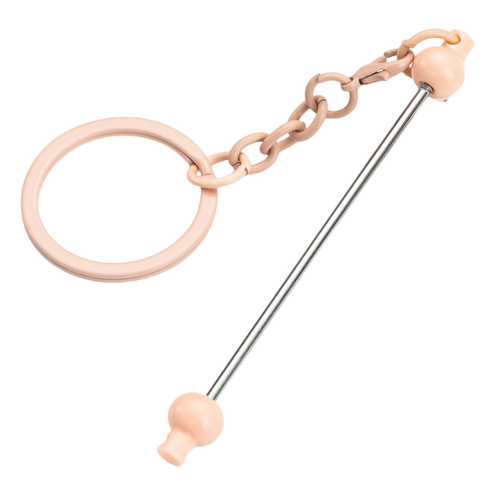 Tsophreniq 10Pcs Metal Beadable Keyring Charm Beading Keychain Pendants Keyring Accessory for Bag Purse Charm Stocking Fillers Keychain Craft Supplies