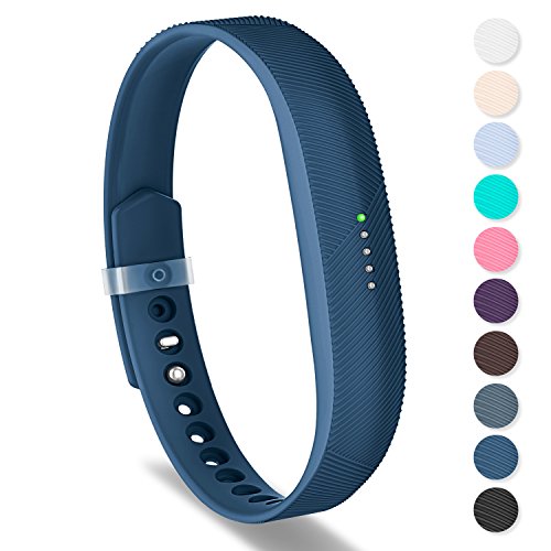 Image of Wristbands for Fitbit Flex 2, Adjustable Classic Soft Silicone Fitness Bracelet Strap Repalcement Accessory Wristband W /Fastener Clasp for Fitbit Flex 2 Fitness Smart Watch Large Navy