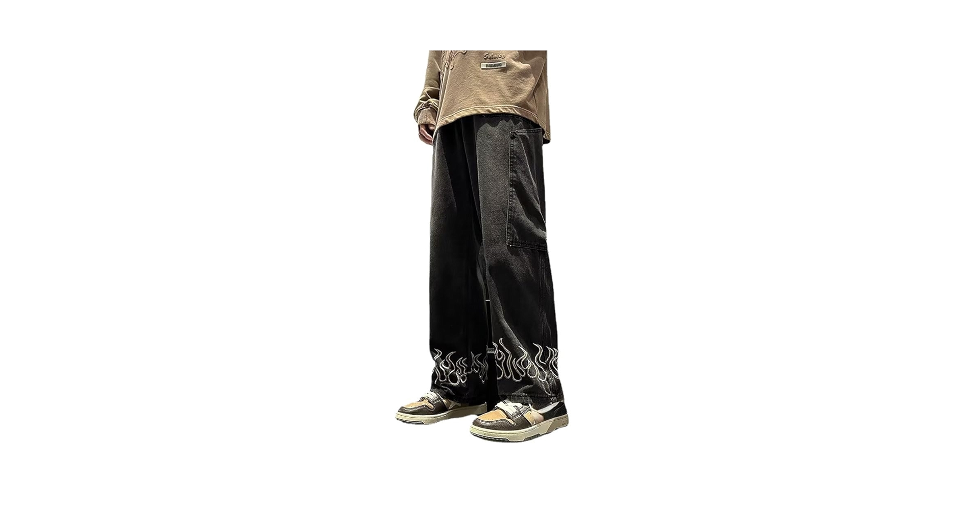 00s y2k 鬼ヒゲ flare denim crush 黒 archive Distressed Y2K Flare High Waisted Jeans