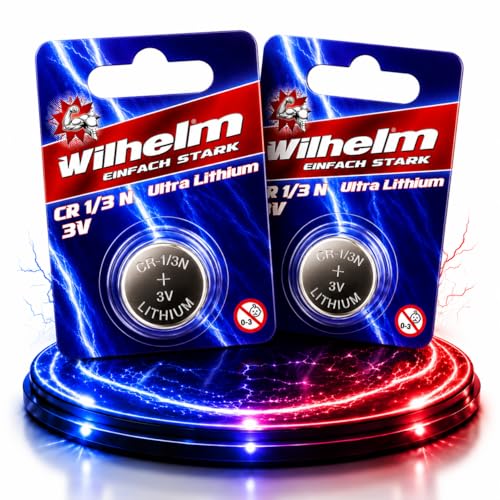2 x WILHELM Batterie 1/3N 3V Photo Lithium CR1/3N DL1/3N Blister