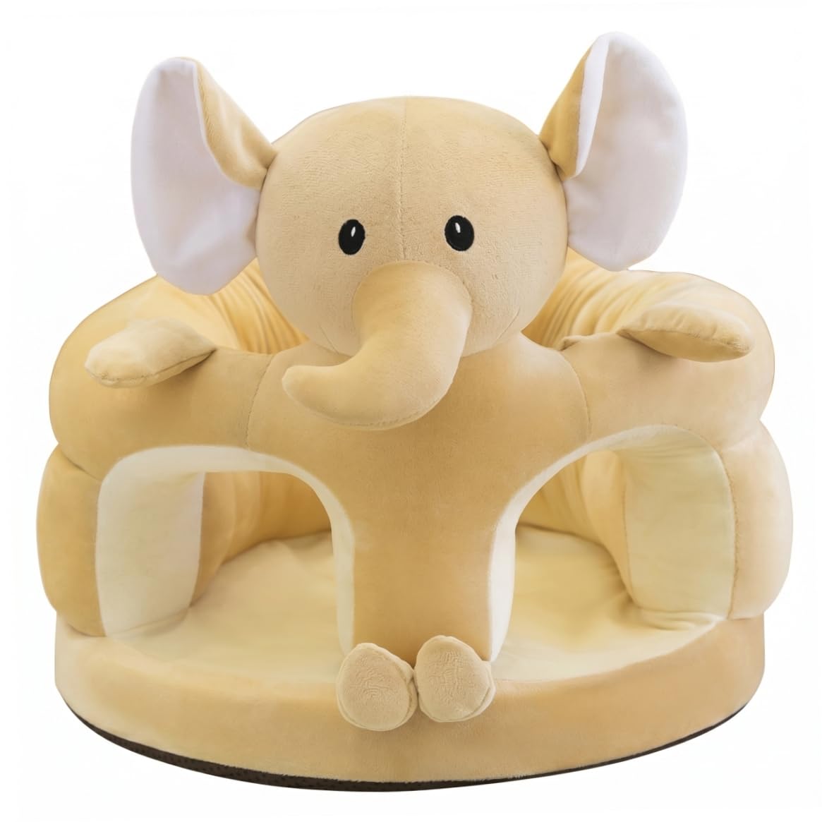 Seggiolino da pavimento per bambini in peluche con elefante carino da 17, 7x17, 7 pollici, morbido per sedersi con supporto stabile