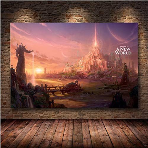 Mapa del Mundo De Warcraft Cartel Lienzo Pintura Arte De La Pared...