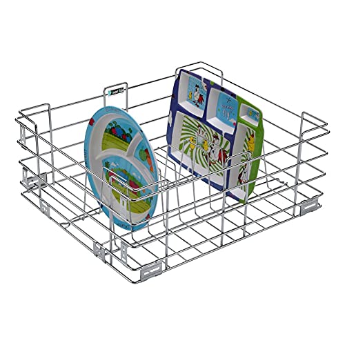 SmartSlide Stainless Steel Basket for Modular Kitchen/Cutlery Tray for