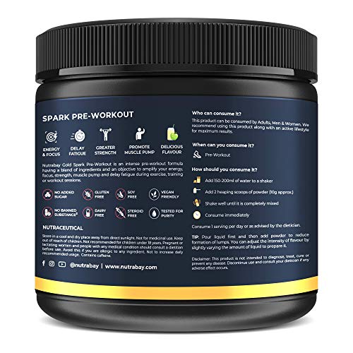 Image of Whey Protein Isolate - 1kg & Nutrabay Gold Series Spark Pre-Workout Green Apple 300g