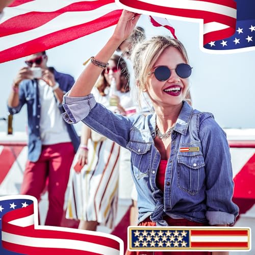 Image of Suncalla 25 /50 Pcs American Flag Eagle Lapel Pin Veterans Day Star Lapel Pin 4th of July Brooch Patriotic Accessories Gift