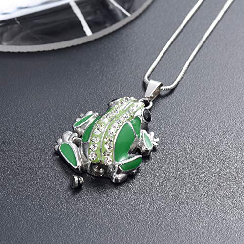 Cremation Jewelry Frog Shape Urn Necklace Ashes Keepsake Holder Memorial Urn Necklace Sweater Necklace4
