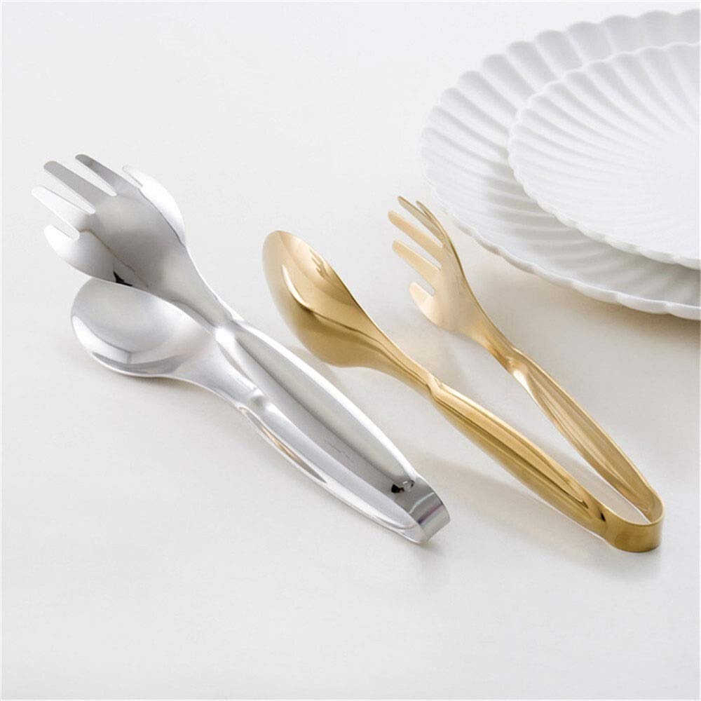 Pinze Da Cucina Shopping Pazzo In Lega Di Zinco - Per Pane, Verdure, Dolci, Buffet E Barbecue (Oro) - 2