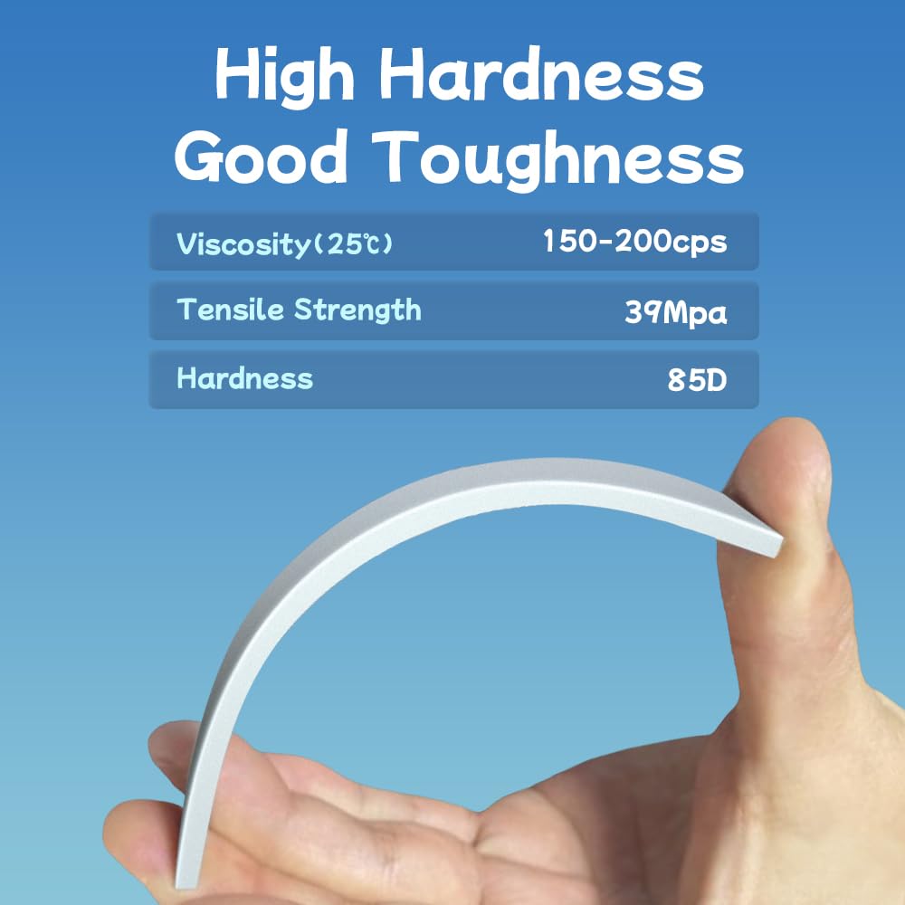 MAGIFLEX Upgraded Standard 3D Printer Resin, Non-Brittle, Better Texture & Smoother Surface, 405nm Fast UV-Curing Resin, High Precision for 8K Capable LCD/DLP/SLA 3D Printing (1000g) (Blue Grey)