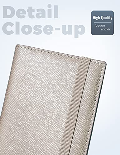 Image of Yarnic Checkbook Cover for Personal Checkbook, Checkbook Holder with Pen Holder & Built-in Clear Plastic Divider for Duplicate Checks (Sand)