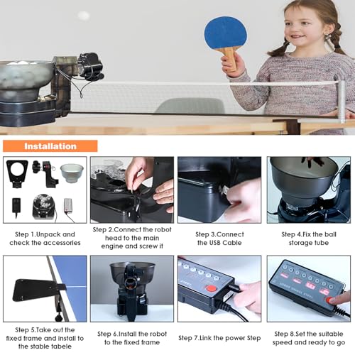 Robot de tennis de table à 36 rotations différentes pour maîtriser tous les effets