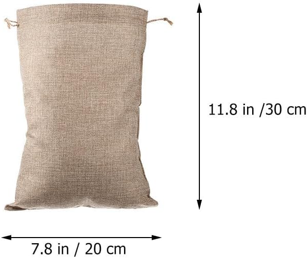 Cabilock Reusable Vegetable Drawstring Bags Burlap Produce Bags 11.81X7.87 in Breathable Potato Storage Bags for Kitchen Seeds Grains Feed 6 pack image 2