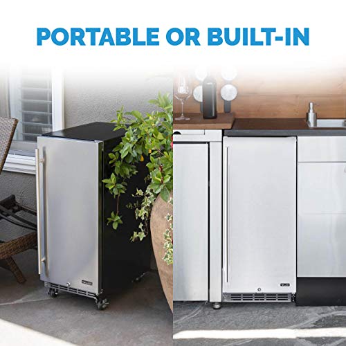 NewAir 15″ Outdoor Beverage Refrigerator Weatherproof Stainless Steel