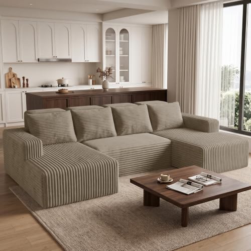 Khaki / 114“ U Shape with Left Facing Chaise