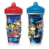Playtex Baby Sipsters Hard Spout PAW Patrol Sippy Cup for 12+ Months, 9 Ounce (2 Count), Red & Blue, Insulated Toddler Water Bottle for Kids, Spill-Proof Cups for Toddlers 1-3, Stage 3