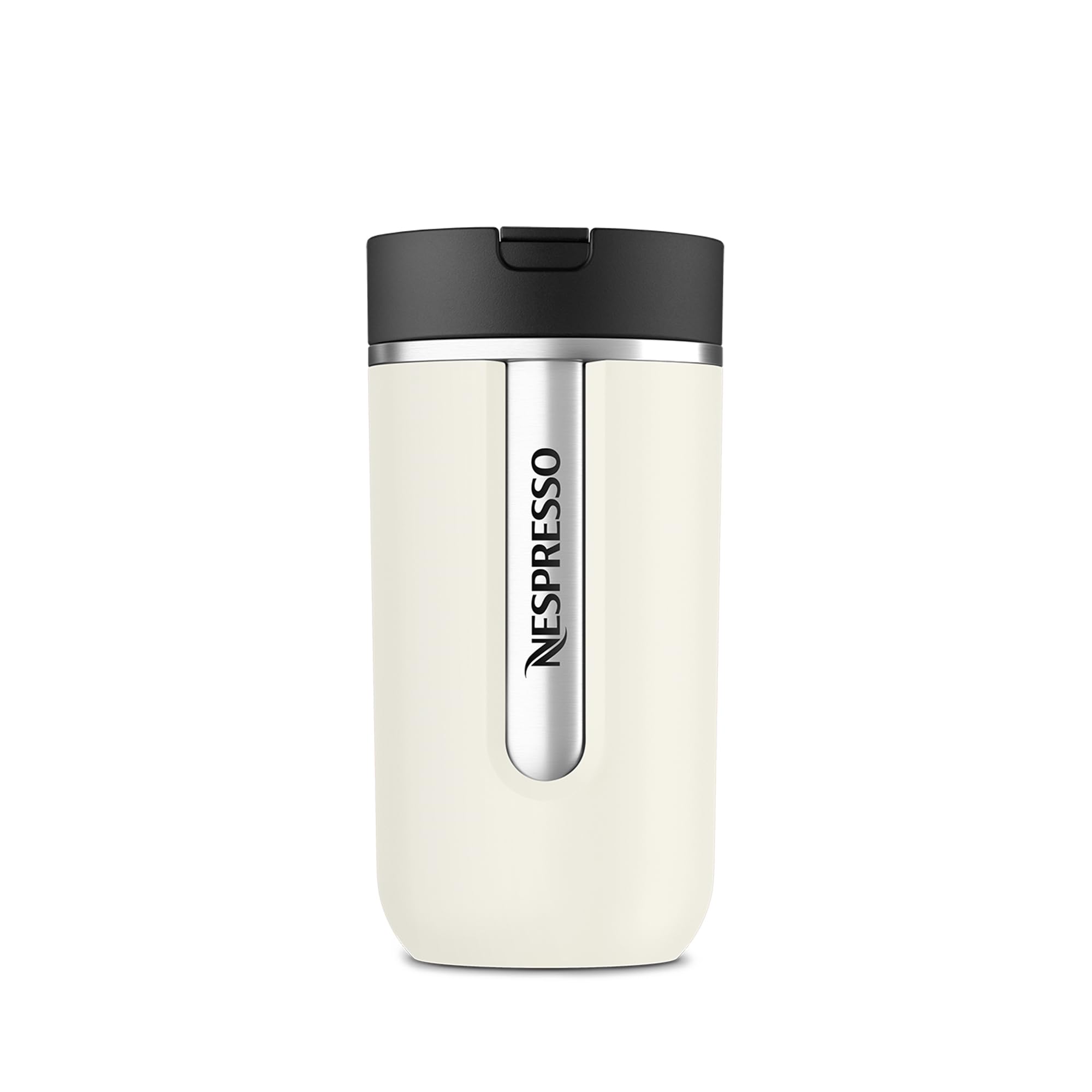 NESPRESSO Travel Mug Medium Vanilla Ice 400ml | Thermobecher Kalt & Warm für Kaffee, Tee, Matcha, etc. | Auslaufsicher, spülmaschinenfest | Kaffeebecher to go mit Deckel | Edelstahl Becher
