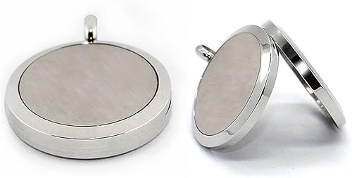 Miniatura 2 de Collar difusor de aceite esencial de aromaterapia 316L colgante de medallón de acero inoxidable con cadena de 24 pulgadas