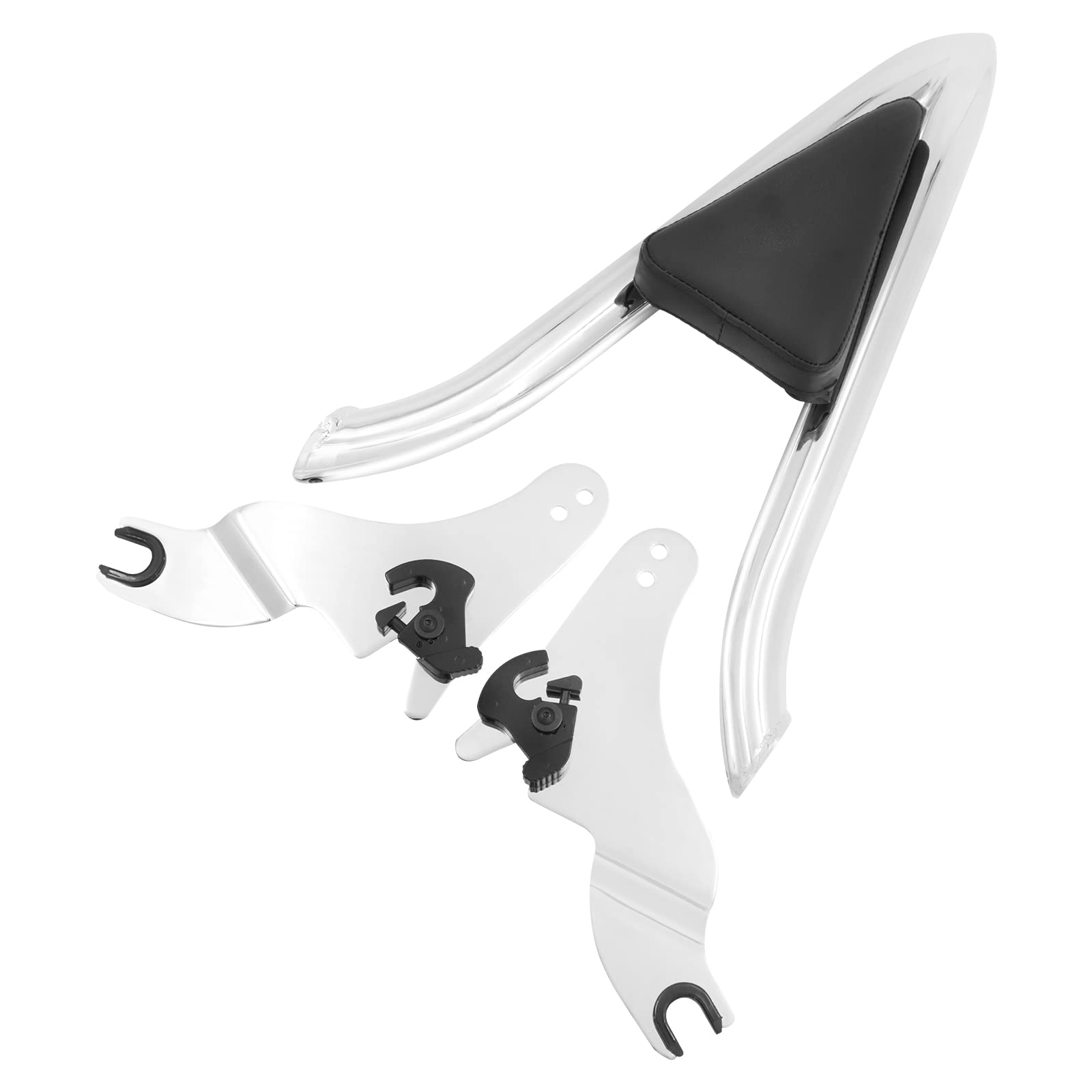 Respaldo trasero motocicleta desmontable pasajero con almohadilla cojín para Harley Touring Road King Street Glide Electra Glide Road Glide FLHR FLHX FLHT FLTR 2009-2023 cromado 21 pulgadas