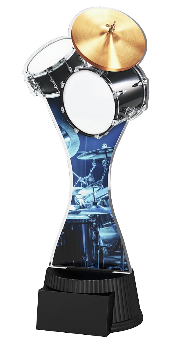 MUSIC DRUMS FULL COLOR OR RESIN COLOR DOUBLE PRINTED 1/8" THICK ACRYLIC STUNNING TROPHY AWARD