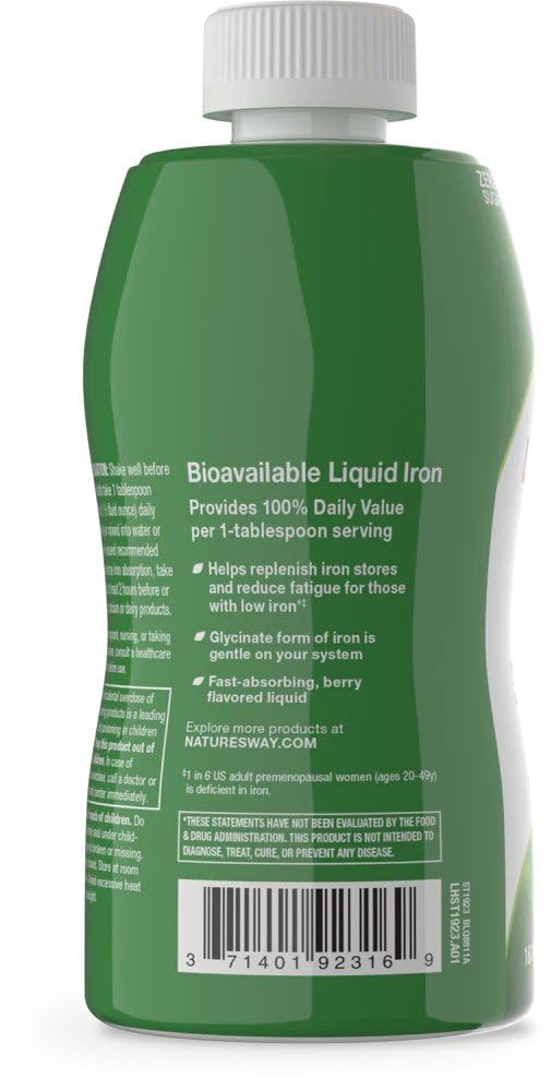 Nature’s Way Liquid Iron Supplement, 18 mg per Serving, Berry, 16 Fl Oz — Amazon image 4