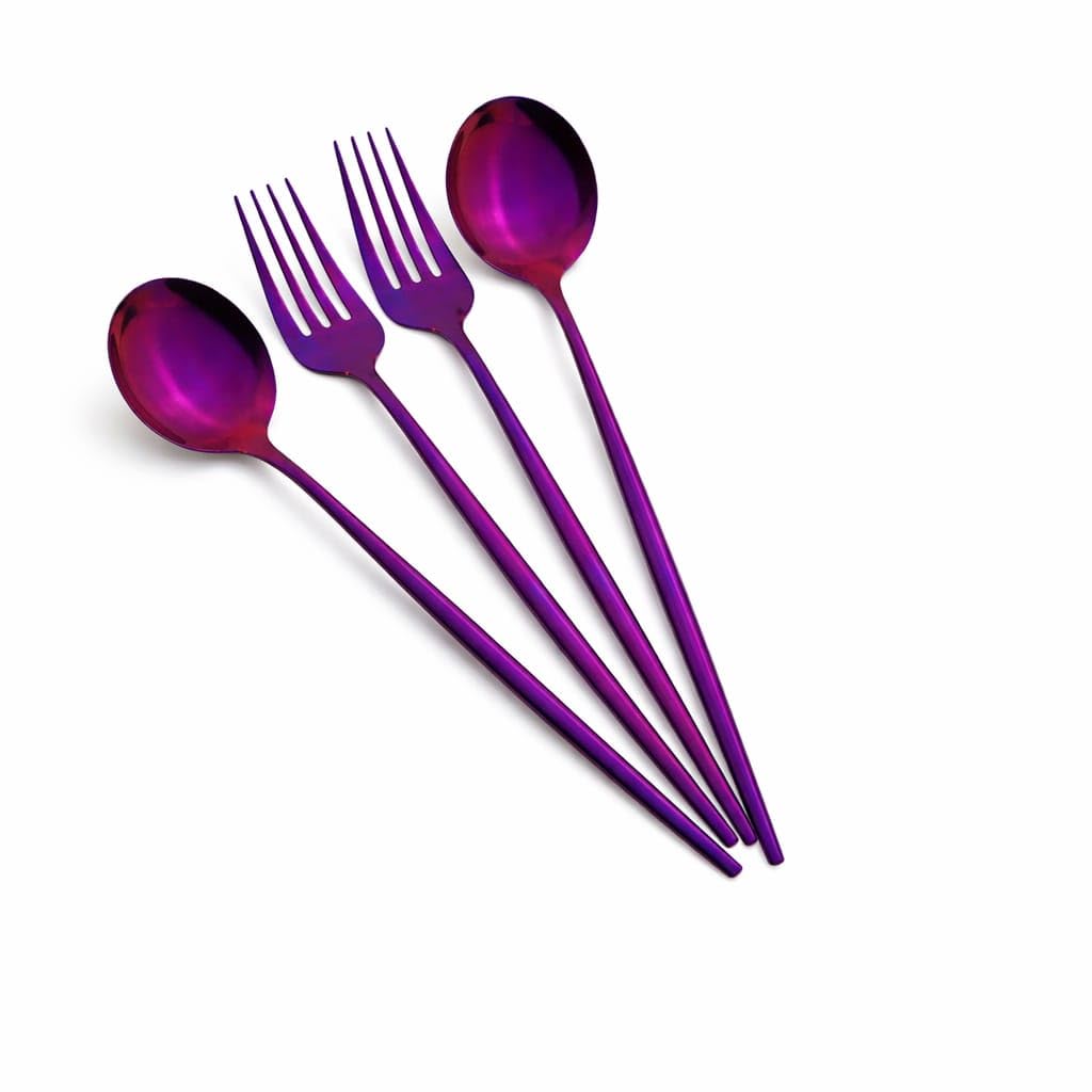 Matte Black Spoon & Fork Set - Stainless Steel Cutlery -20 Matte Black Spoon & Fork Set - Stainless Steel Cutlery -20