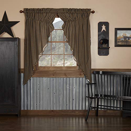 VHC-Brands-Black-Check-Cotton-63x36x18-Scalloped-Prairie-Short-Panel-Set-of-2-Black VHC Brands Black Check Cotton 63x36x18 Scalloped Prairie Short Panel Set of 2 Black