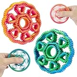 2 PCS Fidget Spinners, 3D Printed Fidget Ring Toys, Magic Pizza Fidget Toys, Gyroscope Toy, Back to School Supplies Favors for Teens and Adults Stress Relief Sensory Finger Rings for Teens