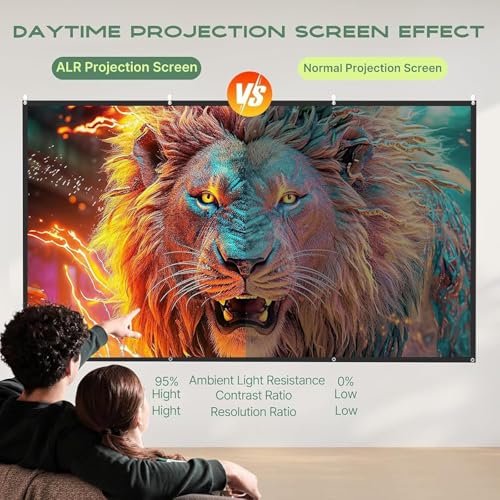 Image of AAJK Alr Outdoor Projectior Screen, 4K Movie Projector Screen 16:9 HD Foldable Anti-Crease Portable Projector, Movies Screen for Home Theater Outdoor Indoor