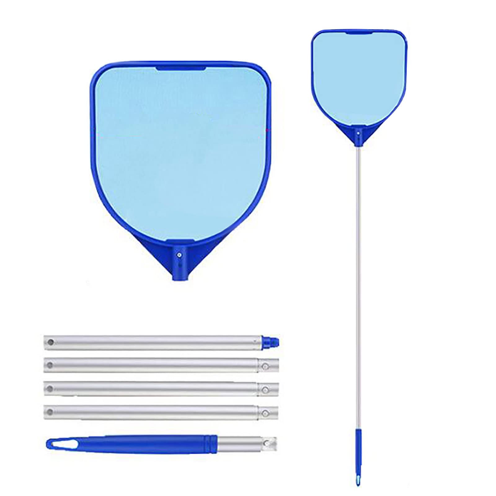Swimming Pool Cleaning Kit, Deep Bag Skimmer Net with Wall Brush, Extendable Pole, Gloves and Bag, for In Ground Pools, Hot Tubs, Ponds and Spa and Leaves, Home Pool Maintenance Gift Set (B-155CM)
