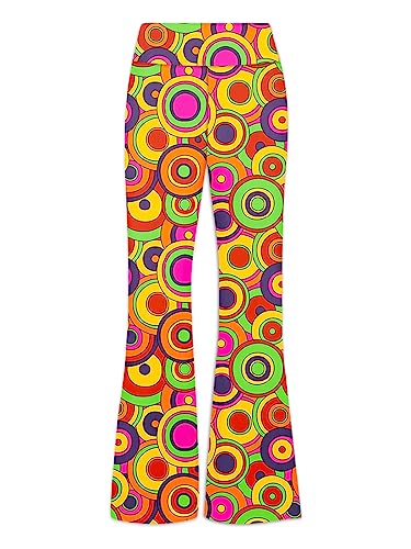 Image of Deerose Girls Halloween Hippie Bell Bottom Pants High Waist Flare Pants 5-14 Years