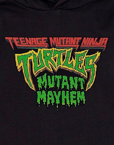 Teenage Mutant Ninja Turtles Boys Hoodie | Kids & Teens Mutant Mayhem Black Hooded Sweatshirt | TMNT Cartoon Apparel Hoody3