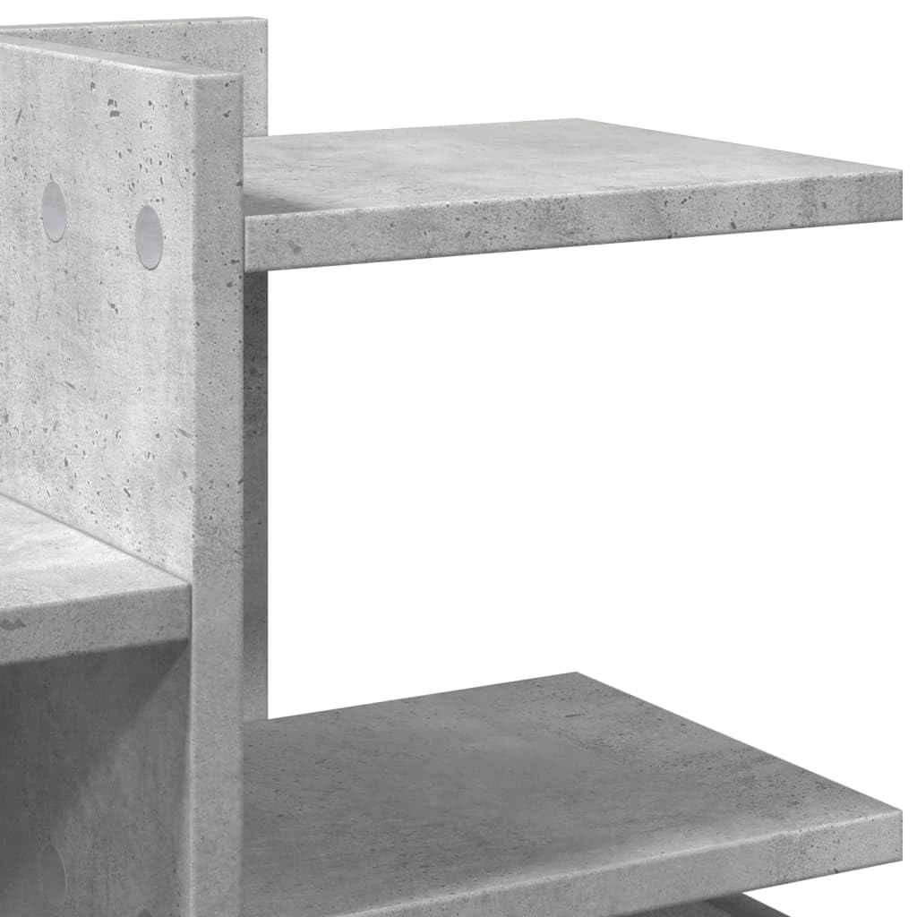 Organizer Scrivania Grigio Cemento 49x20x52,5 cm Multistrato,Organizer da scrivania in Legno Fai da Te da Te per cancelleria, Grande capacità,per casa, Ufficio e Scuola