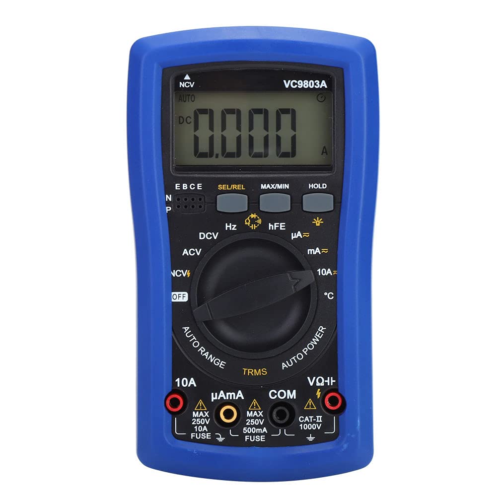 Multímetro Digital Multímetro RMS Verdadero ABS Rango Automático 3999 Recuentos CA CC 1000 V 10 A Frecuencia Capacitancia Temperatura 14 ° F A 482 ° F para Electricistas Reparación del Hogar